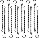 TAORISH 12 Pack 9.5 Inch Hanging Chain for Bird Feeders, Planters, Lanterns, Wind Chimes, Billboards, Chalkboards and Ornaments (Black)