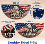 FLAGWIX Thank You Veterans Flag - Non-Pleated American Eagle Fan Flag Bunting 1x3 ft - Veteran Gifts for Men Women, Patriotic 4th of July Memorial Day Decorations Outdoor for Home Garden Decor