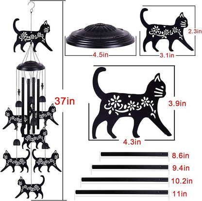 Outdoor Cats Wind Chimes Decoration, Mobile Wind Catcher, Retro Cat Wind Bells, Memorial Wind Chime, Blessing Windchime for Home, Balcony, Yard, Room, Xmas, Party, Indoor, Garden Decor, Gifts for Mom