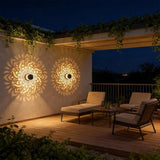 Decorative Solar Mandala Lights, Metal Solar Powered Outdoor Deck Step Wall Lights, Waterproof Solar Mandala Fence Lights Outdoor, for Garden Post Patio Backyard Yard Decor (1PCS)