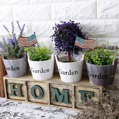 Patriotic Rustic Metal Yard Garden Stake, Small American Flag US Garden Flag 4th of July Decoration Stars and Stripes Design 2.5"x5"