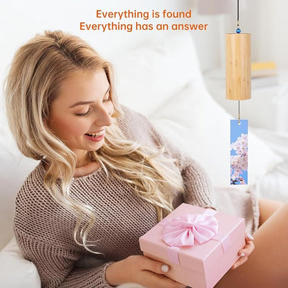 Bamboo Wind Chimes for Outdoors Meditation Zen Windchime Memorial Wind Chimes Sound Therapy Water Nature Sound (C Chord (Summer))