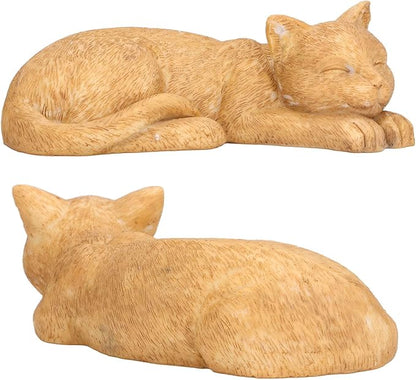 Hapivida Cat Garden Statue for Yard, Garden Memorial Stone Sleeping Cat Statue Decor Outdoor Resin Realistics Sculptures Decoration Gift