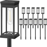 BesLowe Upgraded Solar Pathway Lights Outdoor, 12-Pack Large LED Solar Light Outdoor Waterproof, Super Bright Outside Lights for Yard, Sun-Powered Landscape Lighting for Garden Walkway, Warm White