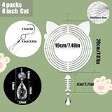 4Pack 8 inch Sublimation Wind Spinner Blanks 3D Aluminum Metal Wind Sculpture Kinetic Spinners for Yard and Garden Indoor Art Ornaments Hanging Decoration (Cat)