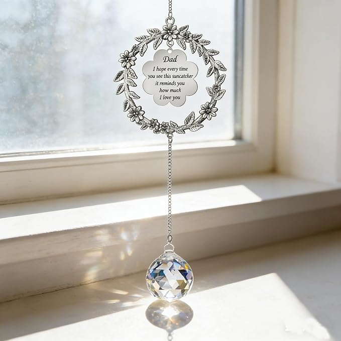 Suncatcher Gifts for Dad, Birthday Gifts for Dad from Daughter Son, Sun Catcher for Christmas Birthday Mothers Day Thanksgiving Valentines Day