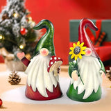 HONGLAND Metal Gnome Yard Art Outdoor Gnomes Garden Statue 18 Inch Gnome Figurine Decorative Stakes for Holiday Christmas Lawn Patio Yard Garden Decor-2 PCS