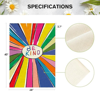 AVOIN colorlife Be Kind Rainbow Sunshine Pride Garden Flag Double Sided, LGBTQ+ Community Parade Yard Outdoor Decoration 28 x 40 Inch