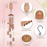 GDNSFIT Owl Wind Chimes for Outside,Metal Windchimes,Owl Gifts for Women/Men,Wind Chime Garden Decor Outdoor,Memorial/Housewarming/Birthday/Festival Gifts,Front Yard Decor