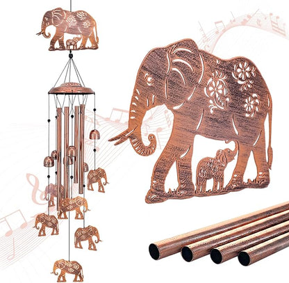 Elephant Wind Chimes for Outside,Elephant Gifts for Women Men/Memorial/House Warming Gift/Birthday Gifts Metal windchimes Outdoors/Indoors,Garden Decor,Patio,Home,Porch,Yard Decorations