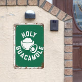 Retro Metal Tin Sign Holy Guacamole GUAC AND ROLL! Funny Wall Decor for Home,Garden,Patio,Yard,Office,Vintage 8x12 Inches Room Decorations