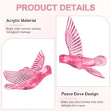 M METERXITY 12-Pack Wind Chime Pendants, 4.3cm Acrylic Peace Dove Shape DIY Wind Chime Parts Supplies for Craft Projects/Custom Home Garden Outdoor Hanging Decorations [Pink]