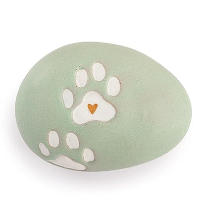 DEMDACO Inspired Everyday Collection Inspired Puppy Dog Paw Print Sage Green 4.5 x 3 Stoneware Decorative Garden Stepping Stone Patio Walkway Sculpture Yard Art