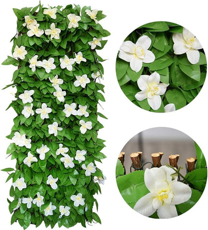 Expandable Fence Privacy Screen for Balcony Patio Outdoor,Decorative Faux Ivy Fencing Panel,Artificial Hedges (Single Sided Leaves)