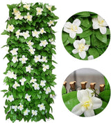 GLANT Expandable Fence Privacy Screen for Balcony Patio Outdoor,Decorative Faux Ivy Fencing Panel,Artificial Hedges (Single Sided Leaves) (4, Green-Flowers)