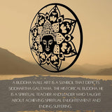 Bellaa 23514 Metal Wall Art Black Buddha Mandala Meditation Yoga Altar Indoor Serene Zen Buda Home Decor Outdoor Garden Patio Hanging 3d Sign Laser Cut 24 inch