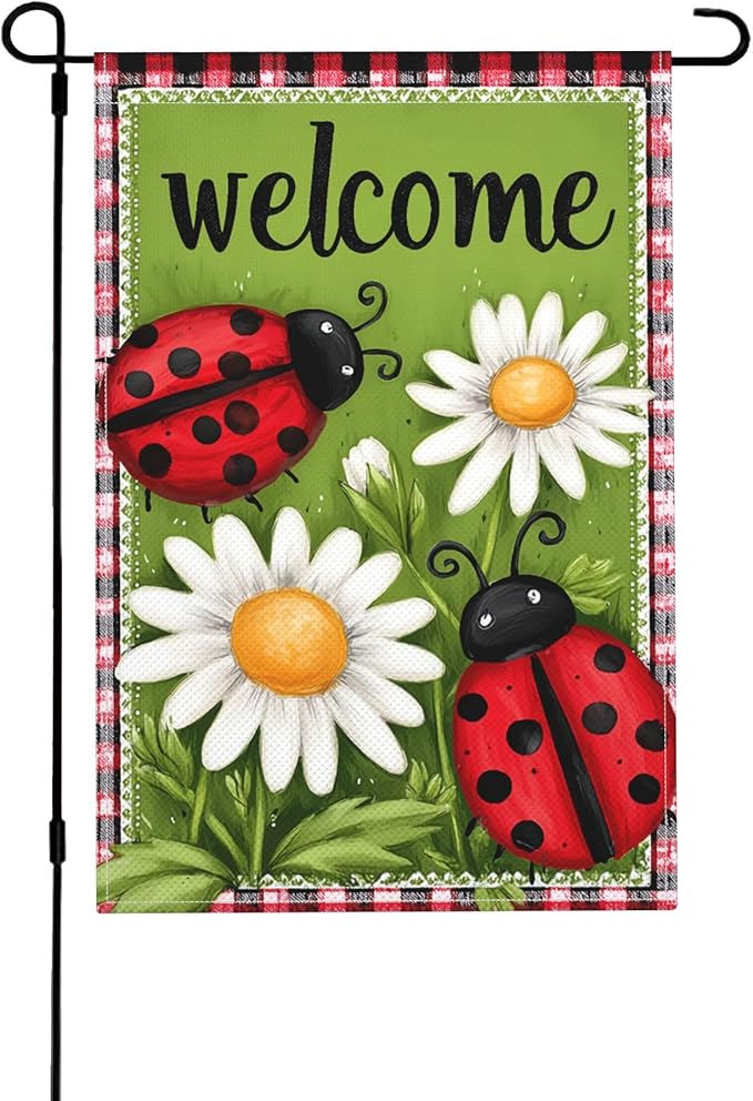 Aninal Flower Garden Flag Seasonal Double Sided 12 x 18 Inch Small Yard Flag for Indoor Outdoor Decor Holiday All Seasons