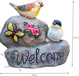Sculpture Tabletop Statue Resin Welcome Sign Bird Garden Statue Animal Sculpture Art Decoration Terrace Lawn Garden Decoration Figurines