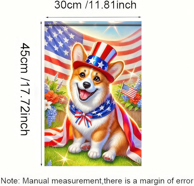 BlissYard Patriotic 4th of July Corgi Dog Garden Flag American Flag Welcome Small Yard Flag 12x18 Inch Double Sided Patriotic Dog Decor Outdoor Seasonal Decoration Independence Day Memorial Day