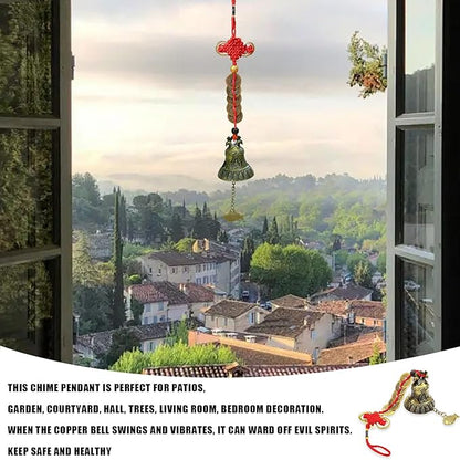 Feng Shui Bell for Wealth and Safe, Chinese Decor, Pendant Coins for Success, Protect Peace and Ward Off Evil, Can Be Used as Wind Chimes, Car Interiors, Home Decorations