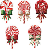 Outdoor Christmas Decorations Jumbo 24 Inch Lollipop Yard Signs 5ct with 20 Stakes 10 Fiberglass and 10 Metal Waterproof Holiday Christmas Decorations for and Garden Waterproof