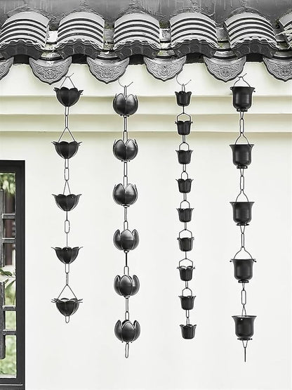 Copper Rain Chain for Gutters, Roof Rain Collector/Diverter, Metal Chain Rain Chain(2.4m/8ft)