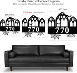 Personalized Gothic House Number metal Signs,Custom Address Number Metal Wall Art Decor,Black Plaques Outdoor wall Decorative Signage,Shed(8-30 Inches) (Castle A)