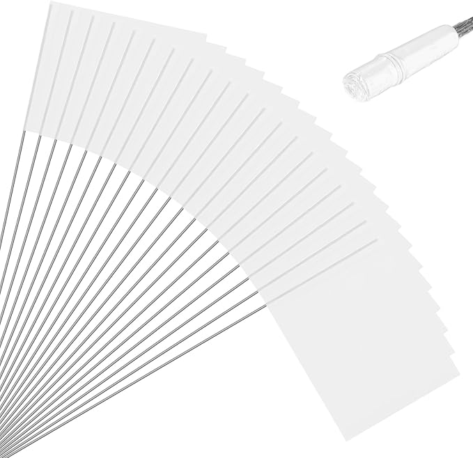 M METERXITY 20-Pack Blank Marking Flags, 15x5.1x4 Inch Waterproof Yard Flags Marking for Lawn/Garden/Irrigation/Landscape/Sprinkler/Survey/Dog Training/DIY [White]