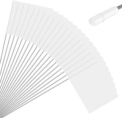 M METERXITY 20-Pack Blank Marking Flags, 15x5.1x4 Inch Waterproof Yard Flags Marking for Lawn/Garden/Irrigation/Landscape/Sprinkler/Survey/Dog Training/DIY [White]