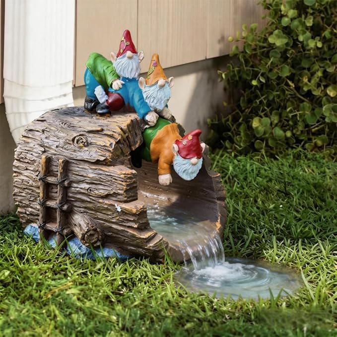 Decorative Gutter Downspout Extensions Statue,3" x 4" Downspout Extension Sculpture,Gnomes Decorative Rain Gutter Downspout Extension Figurine Decor Sculpture for Lawn Yard