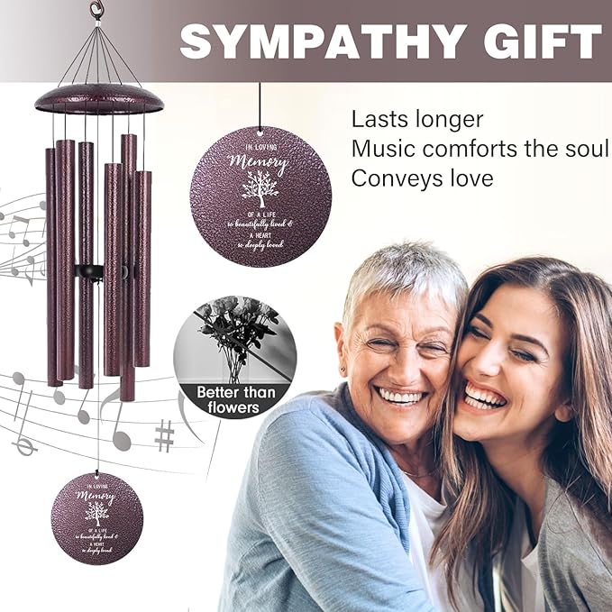 ASTARIN 32 in Sympathy Gifts for Loss of Loved One, Personalized Tree of Life Wind Chimes Memorial, Windchimes in Memory of a Loved One, Garden Decoration Outdoor Wind Chime,Produced in USA