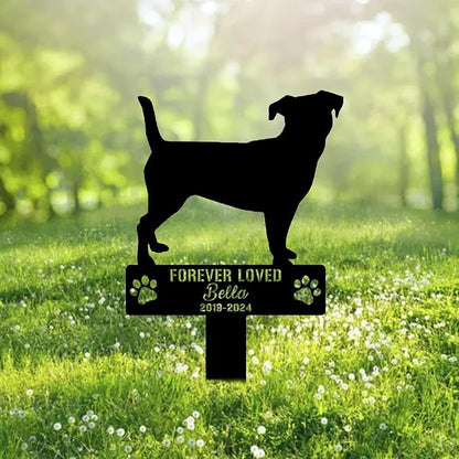 Custom Jack Russel Terrier Dog Metal Memorial Garden Stake Personalized Pet Grave Marker Name Sign Remembrance Stake Decor Sympathy Dog Loss,Outdoor Statues for Yard Garden Lawn Patio Pathway Grave.