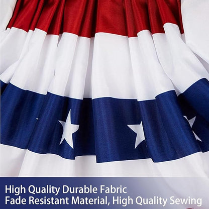 8 Pack American Pleated Fan Flag, 1.5 x 3 Ft Red White and Blue Half Fan Flag Bunting Banner, Patriotic Decorations USA Bunting Flags Outdoor Indoor for Porch Garden Memorial Day 4th of July Decor