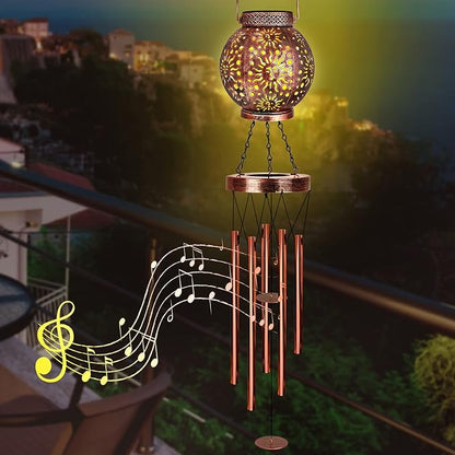 YHmall Solar Wind Chimes for Outside, 38" Sun Gifts for Mom, Memorial Wind Chimes for Women, Hanging Solar Lantern Windchimes Outdoors for Patio Yard Garden Decor