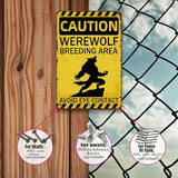 Werewolf Metal Tin Sign Werewolf Breeding Area Folklore Wall Art Decor for Home Farm Forest Garden Grassland Patio Outdoor 12x8 inch