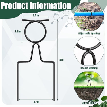 Shimeyao 16 Pcs Metal Garden Hose Guide Spike 8 Inch Plant-Saving Hose Garden Guards Adjustable for Outside Yard Lawn to Prevent Kinking and Protect Plants
