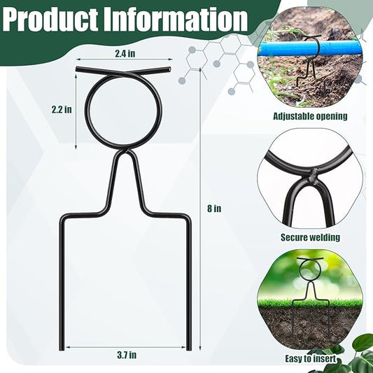 Shimeyao 16 Pcs Metal Garden Hose Guide Spike 8 Inch Plant-Saving Hose Garden Guards Adjustable for Outside Yard Lawn to Prevent Kinking and Protect Plants