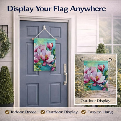 Caroline's Treasures Louisiana Magnolias in Watercolor Garden Flag Mailbox Flag Decorative Yard Flag Banner Outside Patio Artwork Yard Flower Beds, Garden Size, Multicolor