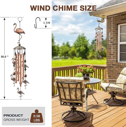 JUNQIU Flamingo Gifts for Women, Flamingo Wind Chimes for Outside, Gifts for Mother/Mom/Grandma/Sister/Mom