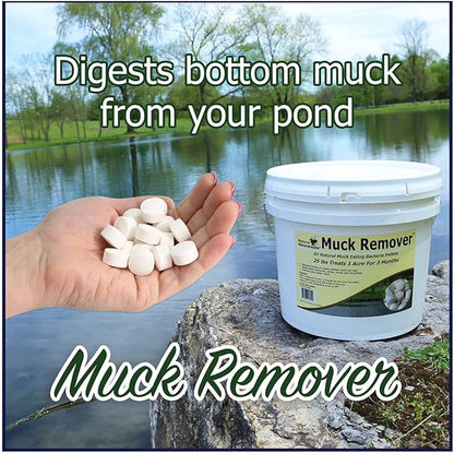 Muck Remover Pellets 10 lb Pond Tablets Treats 2.5 Acres - Pond Sludge Remover, Lake Muck Removal