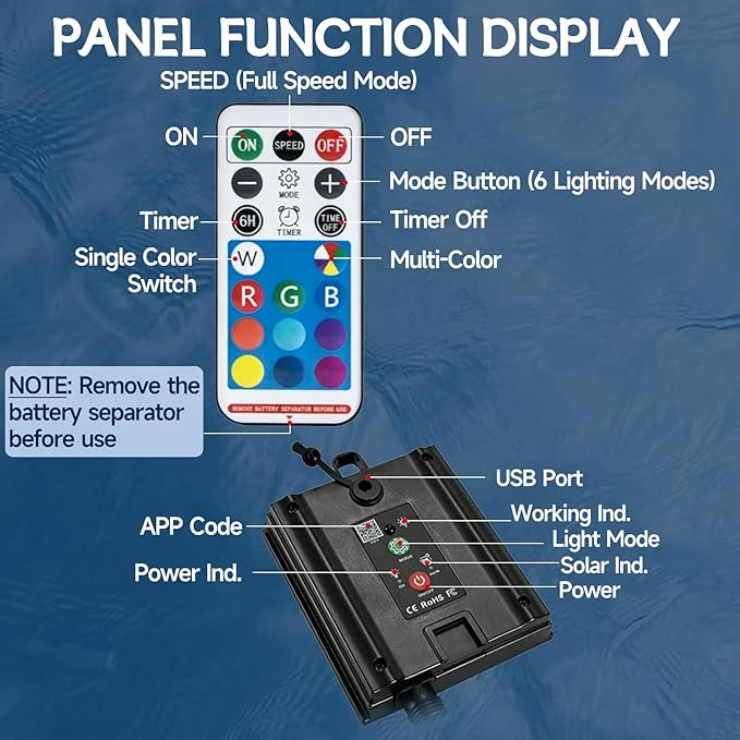 Above Ground Pool Waterfall, Solar Fountain, 11-Color Solar Pool Fountain with Lights, Dual Adjustable Spray, Auto Dusk Sensor, Floating Sprinkler for Inground Spas, Backyard & Outdoor Water Decor