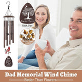 Memorial Gifts for Loss of Dad - 36'' Memorial Wind Chimes for Outside, Sympathy Bereavement Condolence Grief Remembrance Funeral Gifts for Loss of Father Love One, with S Hook Greeting Card