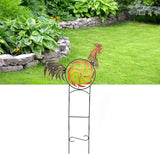 Metal Rooster Wind Spinner, Outdoor Iron Windmill Decorative Sculpture withRotation for Farm Lawn Yard Garden