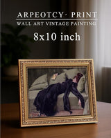 ARPEOTCY Vintage Gold Framed Wall Art, Classical Trendy Woman Gallery Paintings, 8x10 inch Small Victorian Farmhouse Canvas Prints Home Decor, Wall Decor for Living Room Bathroom Bedroom Shelf