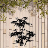 Metal Bamboo Wall Art - Black Silhouette Decor with Natural Design, Iron Indoor/Outdoor Art for Living Room, Bedroom, Patio - Zen Garden & Asian Inspired Home Accent - Easy to Hang(40CM/16IN)