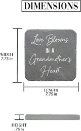 Pavilion – Love Blooms Grandmother’s Heart – 7.75” Indoor Outdoor Weatherproof Decorative Garden Stepping Stone Housewarming Mother’s Day Grandma Gift