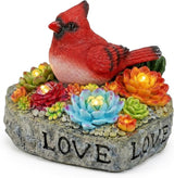 Solar Cardinal Memorial Statue, When Cardinals Appear Angels are Near Red Bird with Glowing Succulents, Sympathy Gifts for Loss of Loved One, Garden Decor