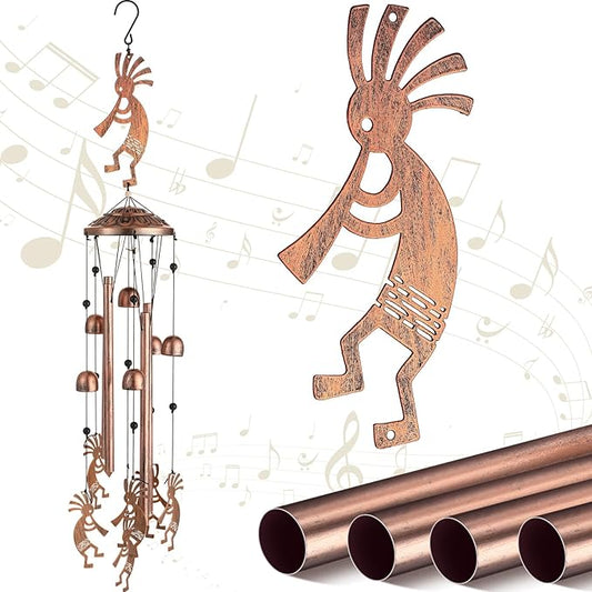 Kokopelli Wind Chimes Outdoor Decoration for Women Men Mom Wife Grandma Birthday Gifts Memorial Metal Kokopelli Wind Chimes for Outside Indoors, Patio, Home, Porch, Yard Decor, Garden Decor