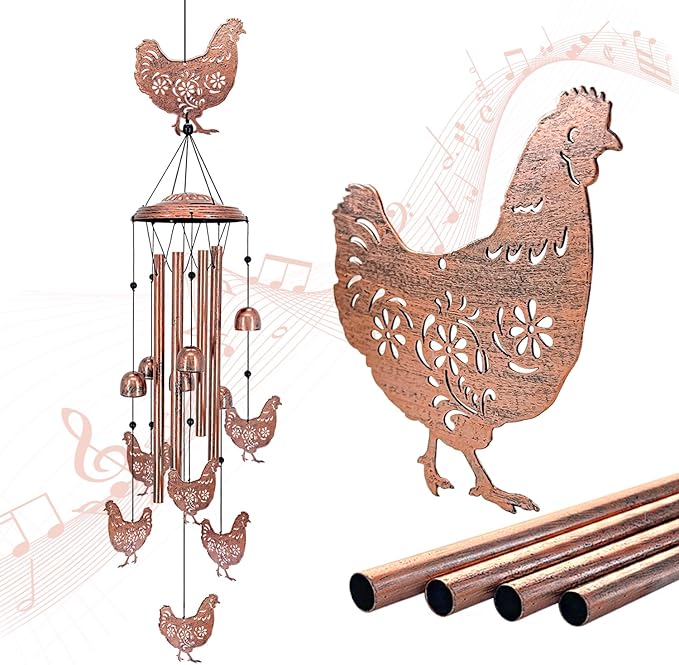 for Mom Chicken Wind Chimes for Outside,Chicken Gifts for Women/Men/Sympathy/Memorial Gifts/Birthday Festival Metal windchimes Outdoors/Indoors,Patio,Garden Decor,Home,Yard