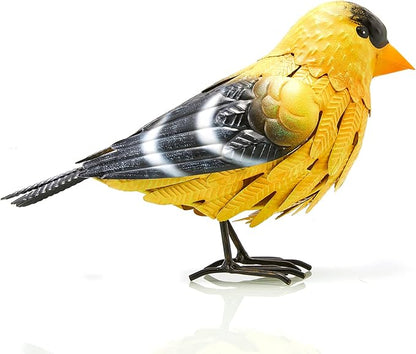 GUTE American Goldfinch Metal Garden Bird, Yard Sculpture Art - Large Realistic Standing Gold Finch Bird - Outdoor Fall, Winter, Spring, Summer Decoration - Decor - Perfect and Sympathy Gifts
